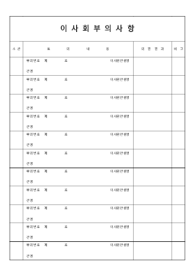 이사회부의사항 이사회부의사항